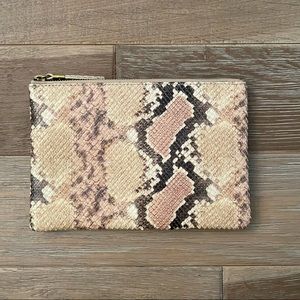 NWT Madewell Snakeskin Pouch Clutch